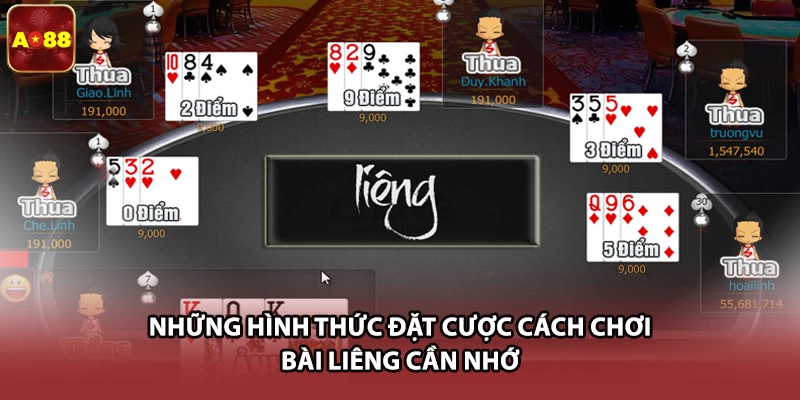 Những hình thức đặt cược cách chơi bài Liêng cần nhớ
